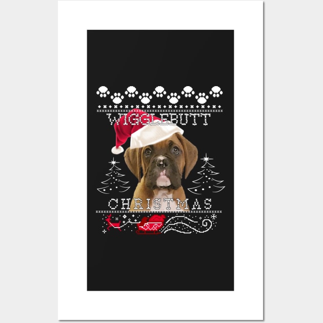 Light Brindle Boxer Dog Christmas Sweater Wall Art by 3QuartersToday